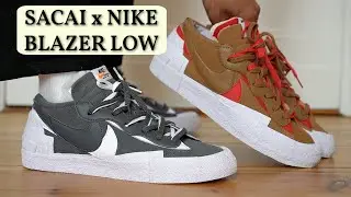 NIKE SACAI BLAZER LOW IRON GREY + BRITISH TAN REVIEW & ON FEET...THESE ARE UNDERAPPRECIATED