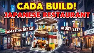 [CADA Brick]The Most COZY Japanese Diner Build! 🍜 Highly Detailed Brick Restaurant (Speed Build)