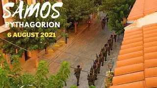 Samos Pythagorio 6 August Greek Military Procession &Sigma;ά&mu;&omicron;&sigmaf; &Pi;&upsilon;&theta;&alpha;&gamma;ό&rho;&epsilon;&iota;&omicron; 6 &Alpha;&upsilon;&gamma;&omicron;ύ&sigma;&tau;&omicron;&upsilon; &Sigma;&tau;&rho;&alpha;&tau;&iota;&omega;&tau;&iota;&kappa;ό Ά&gamma;&eta;&mu;&alpha;