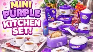 Mini kitchen set 💜 mini purple kitchen set #mini #viral  #youtubevideo