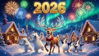 Merry Christmas 2025 Animation | Cartoon Characters & Fireworks