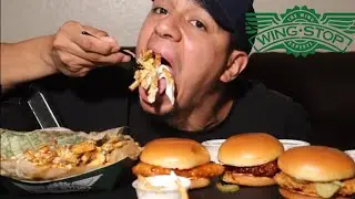 Wingstop Chicken Sandwiches + Voodoo Fries Mukbang