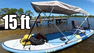 Motor and Bimini on Inflatable Paddle Board is a Game Changer!