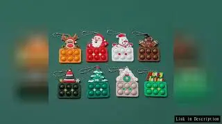 8Pcs Mini Pop Bubble Keychain Christmas Simple Dimple Fidget Toys Stress Relief Toy Pendant Santa Ke
