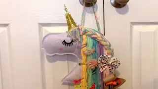 Basumee Unicorn Hair Bow Holder - Cute Girls Room Accessory!