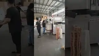 Paper cup fans workshop: 5 feida roll die cutting machines working together.