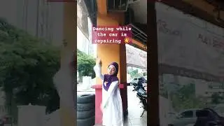 i was home for afternoon school then the car wheel pop so i with while dancing ❤😂