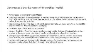 1.2 Hierarchical Model its advantages & disadvantages