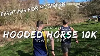 Fighting for a podium finish at the Hooded Horse 10k trail race