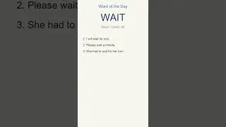 &ldquo;wait&rdquo; Meaning + 3 Examples | Improve Your English Fast! 🚀📚 #vocabulary #english #learnenglish