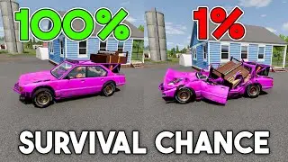 Realistic Survival Chance Crash Tests #56 (With Dummies) | BeamNG.Drive