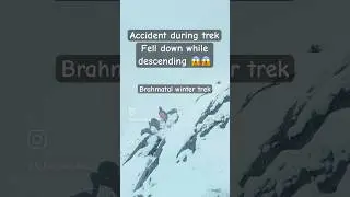 Brahmatal winter trek 😱😱 #brahmataltrek #snowtrek #uttrakhand #trekking #trek #accidenthappen