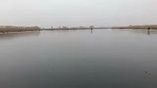 Brilliant black ice on a salt water canal in Germany near Anklam 25/01/2025