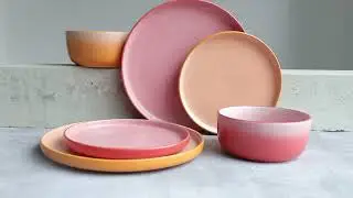 Two-color glaze stoneware reactive dinnerware set