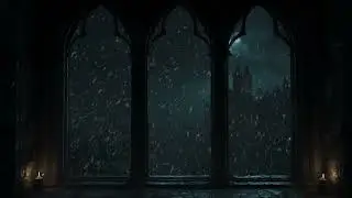 4K Hogwarts Winter Castle View &ndash; Snowy Castle Ambience & Magical Wind Sounds for Study and Sleep
