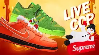 Live Cop: Supreme Week 14, Adidas Grinch Forum & SNKRS PASS Nike SB Dunk Low Lobster