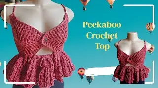 Вязаный крючком топ с пикабу/Рубрика по топу с оборками/Простое руководство/Рубрика по бралетту #...