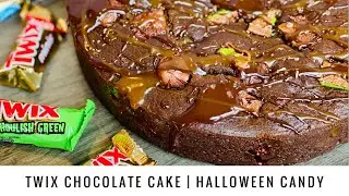 🇺🇸Twix Chocolate Cake | Leftover Halloween Candy🍫 🇫🇷Moelleux Chocolat Twix | Friandise d&rsquo;Halloween🍂