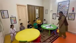 Group presenting maths operations calculations who finished Level A at Offline Summer camp 2025