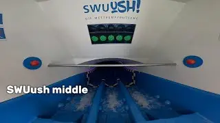 SWUush middle Water Slide in Water Park Donaubad Ulm Germany, POV 4k