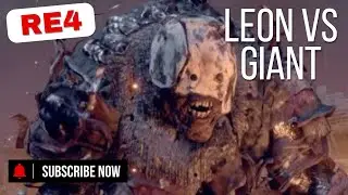 Resident Evil 4 - Leon's Stone-Flinging Showdown: Cannon vs Giant!