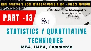 Karl Pearson's Coefficient of Correlation: Direct Method | Statistics Tutorial