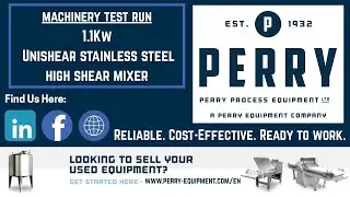 1.1Kw Unishear stainless steel high shear mixer- Stock #L1616 02