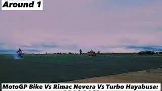 MotoGP Bike V's Rimac Nevera V's Turbo Hayabusa: DRAG RACE😱🔥 || #shortsDragRace🏁