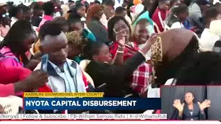 Jubilation in Nyeri as Mt Kenya youths receive Ruto's ksh.22k NYOTA Business start-up capital 