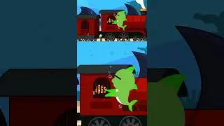 Evil Train Shark | Baby Shark Song | Part 4 | #fish #train #babyshark #shorts