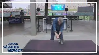 WCNC Charlotte weather forecaster Larry Sprinkle smashes his alarm clock