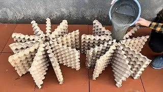 Diy Coffee Table And Flower Pots Using Recycled Egg Cartons.