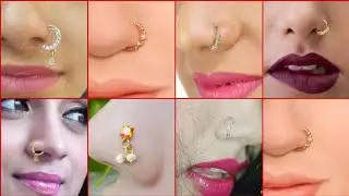 Latest and Stylish Gold Nose Ring type Nose pin designs/Beautiful Gold Nose Ring Nathni designs