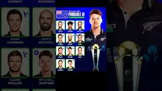 New Zealand. Playing 11  Champion Trophy 2025 . NZ Squad