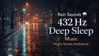 Rain Sounds 🌧️ 432 Hz Deep Sleep Music | Night Street Ambience