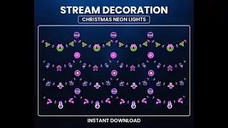 Animated Neon Pink Christmas Stream Overlay for Streamlabs & OBS