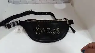 REVIEW TAS COACH BELT BAG BLACK LEATHER ORI NEW WITH TAG