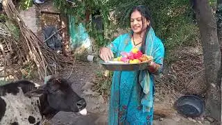 बग्वाल में गाय माता के लिए बनाए पकवान 🙏 मैने धनतेरस में क्या खरीदा🤔#familyvlog #गाय
