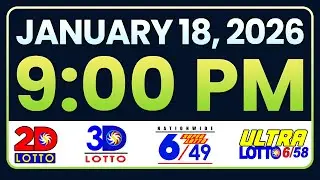 9PM PCSO LOTTO RESULTS TODAY JANUARY 18 2026