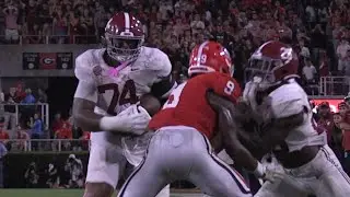 366-pounder Kadyn Proctor's CATCH AND RUN in Alabama's game at Georgia