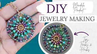 Make This Bohemian Beaded Mandala Wire Pendant Necklace DIY Jewelry Making Tips, Tricks, & Hacks.