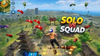 SOLO vs SQUAD 😱 First Drop Chaos | Free Fire Ranked |Easy game 🤣| #freefire #solovssquad 