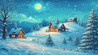 Winter night over the village,music for relaxation