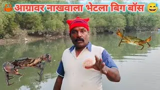 😅आग्रावर नाखवाला भेटला बिग बॉस🦀#कोळी #food #rivercrab #viral #seafood #indian #trending #fish 