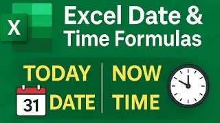 Excel Date & Time Formulas: TODAY, NOW, DATE, TIME Function Explained Hindi/Urdu