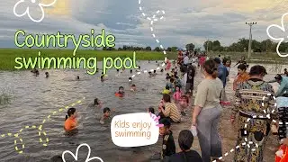Cambodia Trip #13 (2025)🇰🇭~Countryside Swimming Pool (Rice Field)