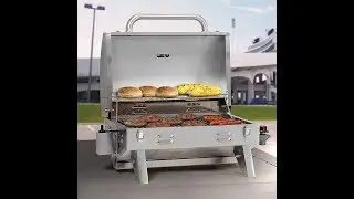 Smoke Hollow 205 Stainless Steel TableTop Propane Gas Grill, Perfect for tailgating,camping