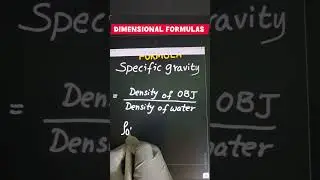 Specific Gravity dimensional formula #physicsformulas #dimensions 🥳🇮🇳❤️😄