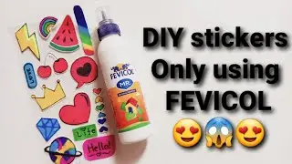 DIY stickers using paper and fevicol|No Tape/No Sticker Sheet|#stickers #diy #paperstickers #fevicol