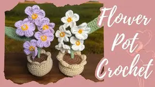 Crochet Flower Pot Tutorial for beginners #crochettutorial #howtocrochet #crochet